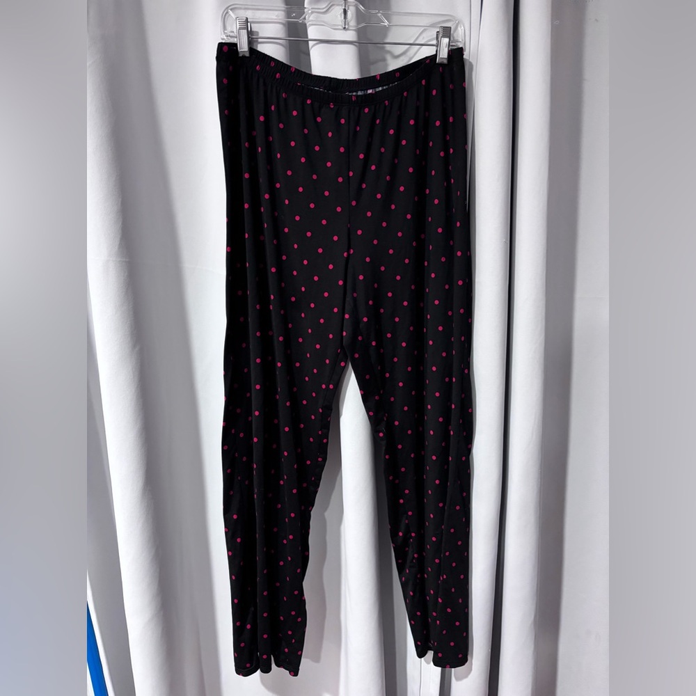 George Black Pajama Pants with Red Polka Dots‎